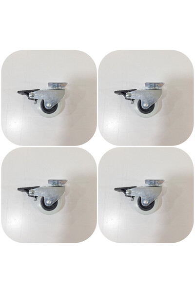 ARON (4 ADET) (FRENLİ) 50x20 Teker Mobilya Masa Büro Ofis Sehpa Tv Ünite Beşik Yatak Baza Tekeri 7cm