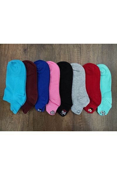 Leement socks 8 чифта памучни чорапи до глезена с емотикони и бродирано усмихнато лице