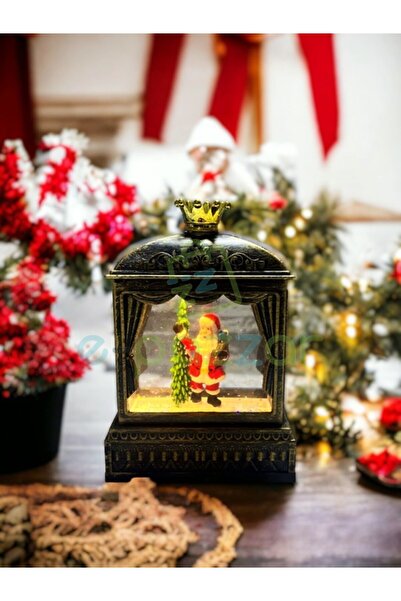 epazzar Yılbaşı Noel Baba & Çam Ağacı Tasarımlı Eskitme Gold Müzikli Sulu Sim...