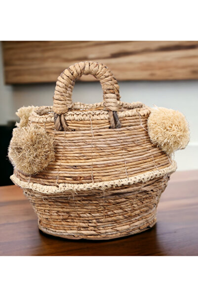 oceanpoint سلة عباية منسوجة بوهيمية إسكندنافية - 30x30 سم