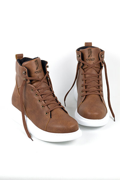 Rainon Store Taba Deri Yüksek Taban Bağıcıklı Yüksek Boğazlı Spor Bot