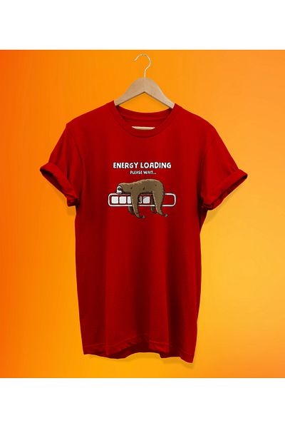 remonz Μπλουζάκι Lazy Printed Red, 100% Cotton Basic (κανονικό μέγεθος).