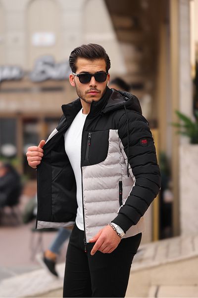 KOCCİ BUTİK Winter Water-Proof and Cold-Proof Removable Hooded Men's Coat with Pocket