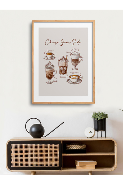 HOMEPACK Çerçeveli Tekli Tablo Modern Coffee Seri Poster Tablo TK/176