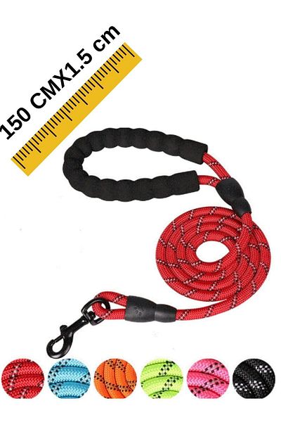 tosbai Dog Walking Leash Strap Black Leash Rope Walking Rope for Dogs up to 40 kg 150 cm