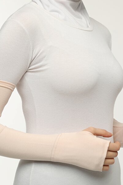 Altobeh Βαμβακερό χτενισμένο μανίκι Hijab - Πούδρα σε σκόνη