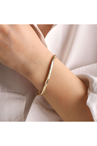 Sembol Gold 14 Ayar Altın Balıksırtı Bileklik 5mm