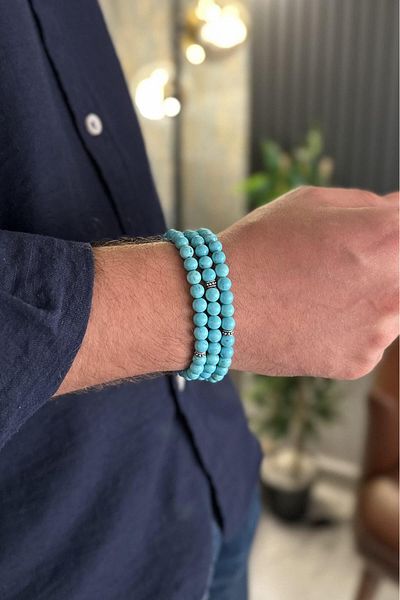 dergah tesbih 99 Pcs Bracelet Prayer Rosary Turquoise Stone ( Necklace - Bracelet - Rosary )