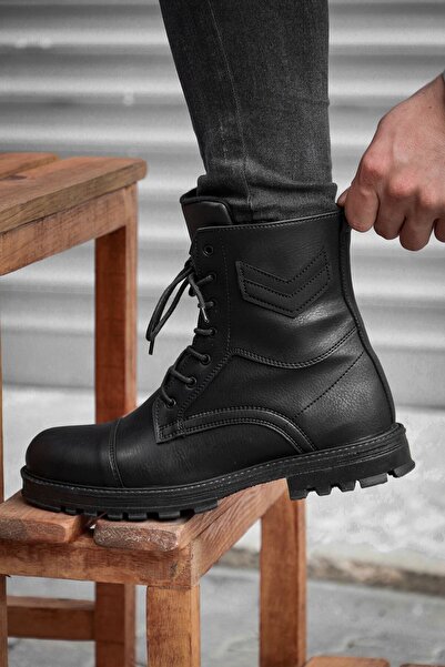 Vojo C7 Άνετη ζεστή επένδυση, αντιολισθητική σόλα με φερμουάρ, μαύρες μπότες