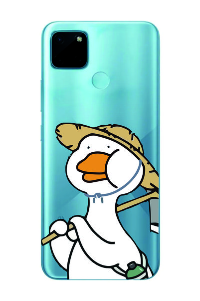 Magic Ring Realme C21Y/C25Y Compatible Duck Pattern Transparent Phone Case