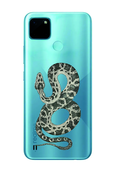 Magic Ring Realme C21Y/C25Y Compatible Snake Pattern Transparent Phone Case