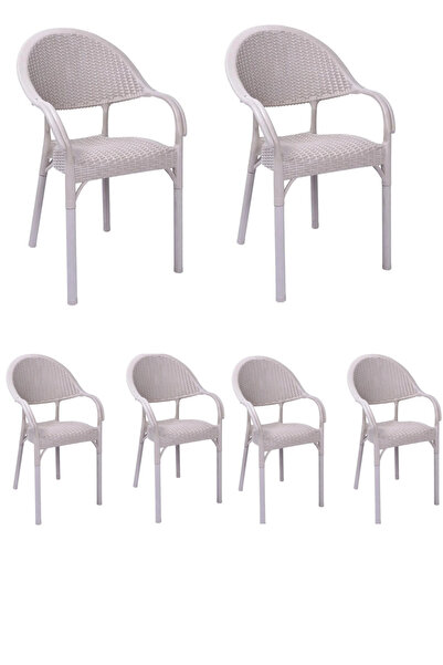 Çapa Masa Sandalye Capissi Bambu Rattan 6 Adet Koltuk