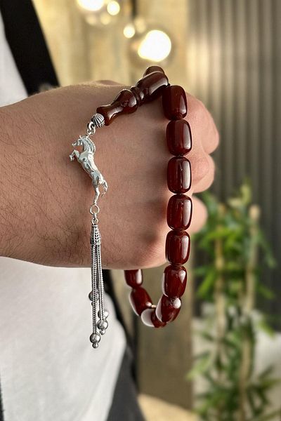 dergah tesbih سلسلة Silver Horse Şahlanış مسبحة صلاة ألمانية جديدة