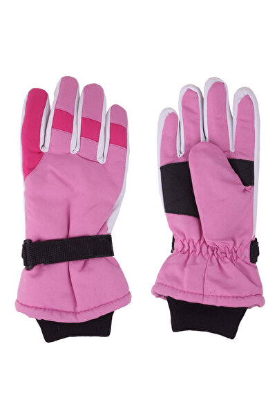 İşnar Modabay Kız Çocuk Kar Eldiveni 8-14 Yaş Pembe Beyaz Renk Cırtlı Lastik ...