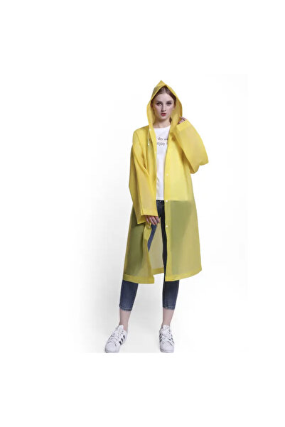 Girift Vintage Unisex Yellow Eva Fabric με κουκούλα Αδιάβροχο που αντιστέκεται στον αέρα και το νερό