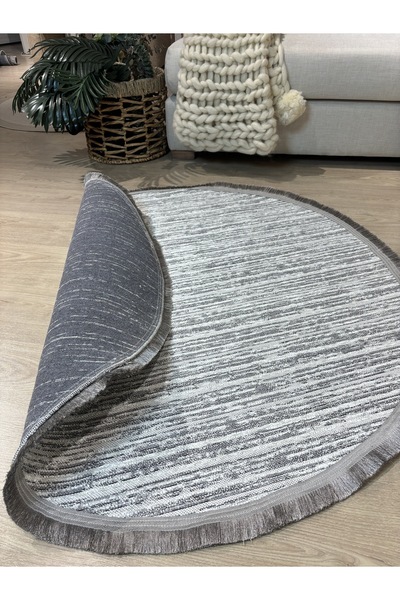 MaVaux Scherbatsky Kaydırmaz Taban Yıkanabilir Hasır Görünümlü Şönil Halı