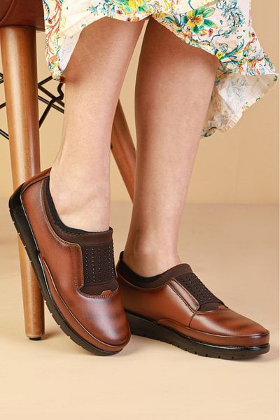 By Yağlıoğlu Yağlıoğlu Lofty001453 Oropedic Genuine Leather Casual Women's Shoes