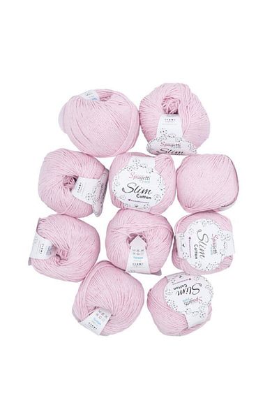 Spagettiyarn Slim Cotton 10 Pack Baby Pink Πλεκτό νήμα