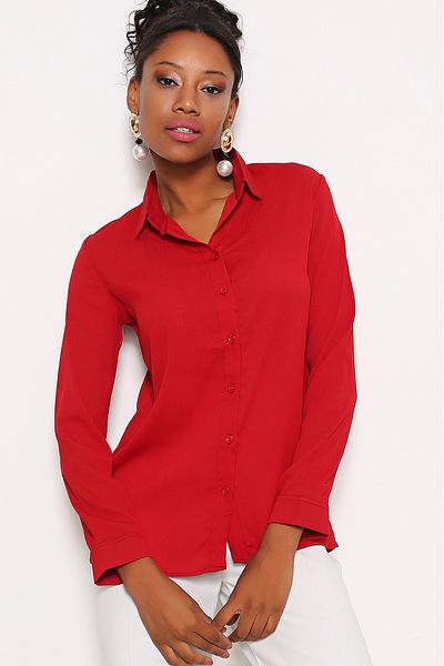 AVORWE Women's Basic Buttoned Shirt