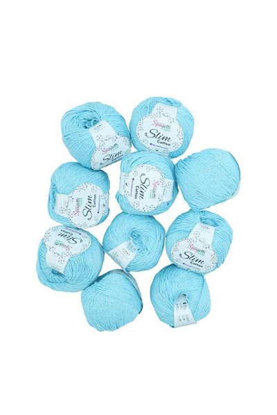 Spagettiyarn Slim Cotton 10 Pack Τυρκουάζ Πλεκτό Νήμα