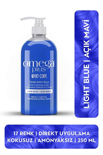 Omega Plus Bad Girl Açık Mavi Geçici-renkli Amonyaksız Saç Boyası 250 ml