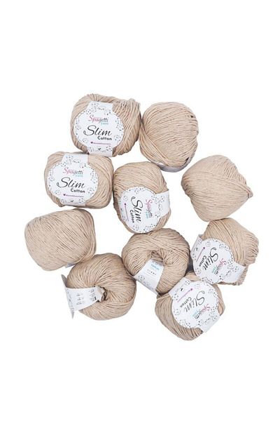 Spagettiyarn Slim Cotton 10 Pack Μπεζ Πλεκτό Χέρι