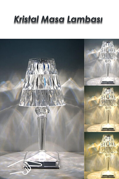 TECHNOMEN Uzaktan Kumandalı RGB Kristal Masa Lambası Abajur