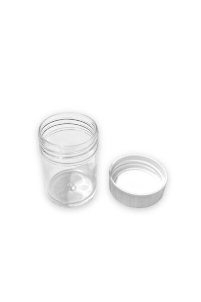 Güvenç Ambalaj 100 Adet - 25ml Boş Kapaklı Plastik Şeffaf Kristal Mini Kutu -...