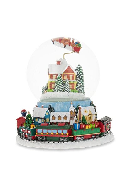 karinabest Musicbox Kingdom Glitter Globe Noel Baba Ve Müzikli Tren Müzikli S...