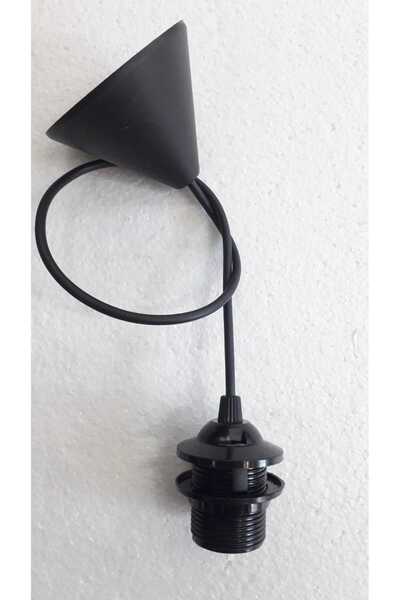 ADA AVİZE Ada Özel Yapım Kablolu Plastik Sarkıt E27 Siyah Duy Tesisatı