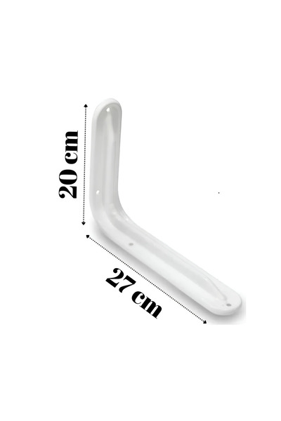 AKSUFEZ Beyaz Lüx 20 X 27 Cm Raf Altı Aparatı Ayağı L Demir Köşe Konsol Raf Tutucu Deprem Dolap Sabitleyici