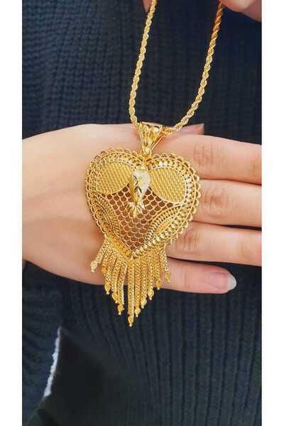 barisiva gold 22 AYAR ALTIN KAPLAMA HALAT ZİNCİRLİ ÇELİK HİNT KOLYE