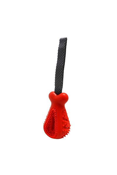 Gimdog Bone Shaped Dog Treat Toy Red