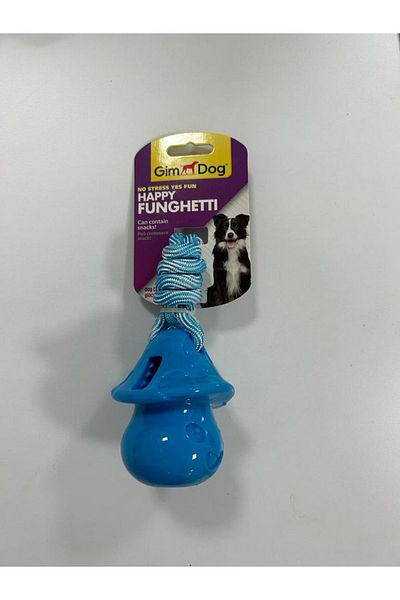 Gimdog Mushroom Shaped Dog Treat Toy Blue