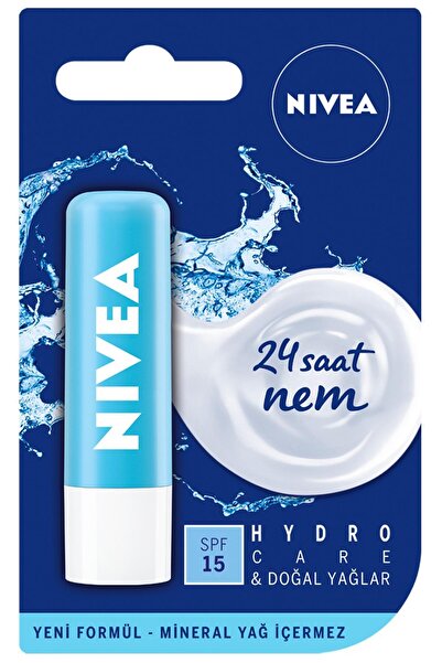 NIVEA Hydro Care Dudak Bakım Kremi 4,8Gr,24 Saat Nem, Doğal Yağlar,Spf 15,Gün...