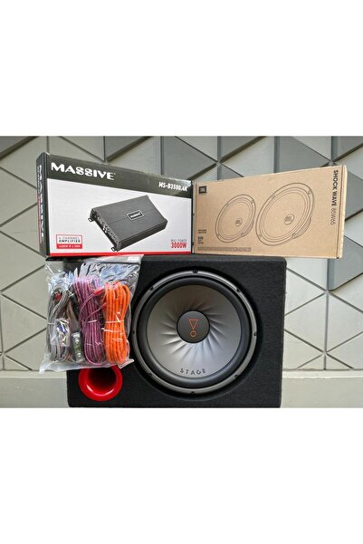 JBL STAGE 122 30 CM SUBWOOFER JBL MİDRANGE TK. MASSİVE 4 KANAL AMFİ KABLO TAKIMI KABİN