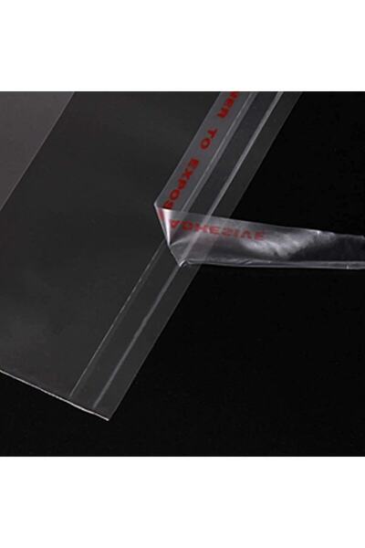 Dekals 50 Adet 35x55 Bantlı (YAPIŞKANLI) Şeffaf Jelatin Poşet Parlak Çeyiz Poşeti