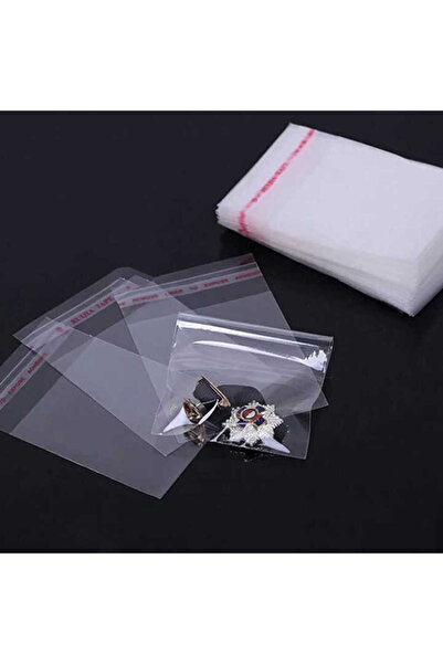 Dekals 100 Adet 10x20 Bantlı Jelatin Şeffaf Yapışkanlı Parlak Poşet Torba