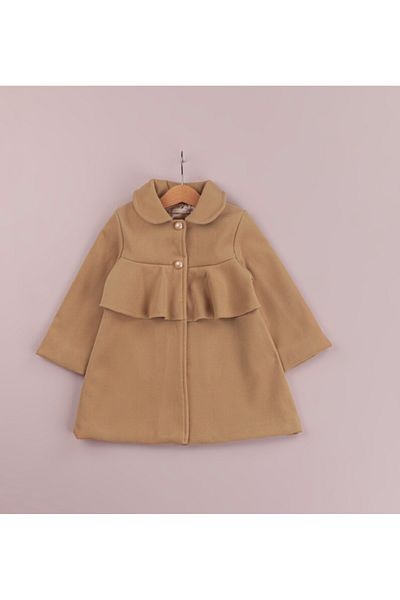 DIDuStore Baby Rose Stylish Flounce Detailed Girl's Coat
