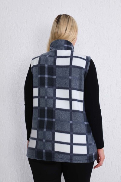 Kardelen Butik Ümraniye Vest Winter Zippered Black Gray Patterned
