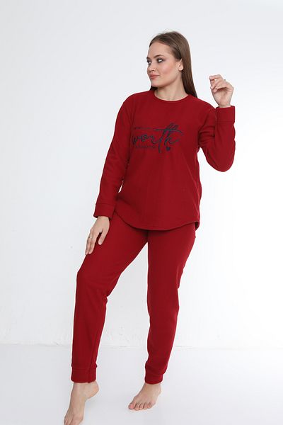 FAMES PİJAMA Set de pijamale din fleece pentru femei Shaved Thick Winter