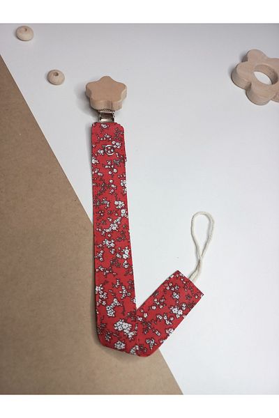 sbbaby Baby Pacifier Strap Poplin Pacifier Chain with Wooden Clip