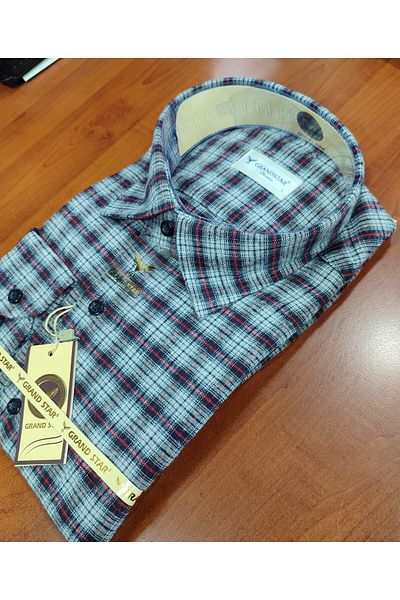 Grand Star DAYNOGLU 100% WOOL LONG SLEEVE POCKET CLASSIC WINTER MEN'S SHIRT