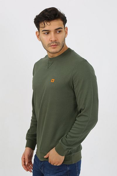 UOMOPARK 5503 NEW SEASON CUSTOM PRINT DETAILED COTTON SWEATER