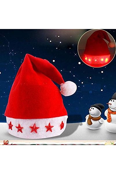 partideyince Christmas Lighted Santa Hat Christmas Lighted Hat
