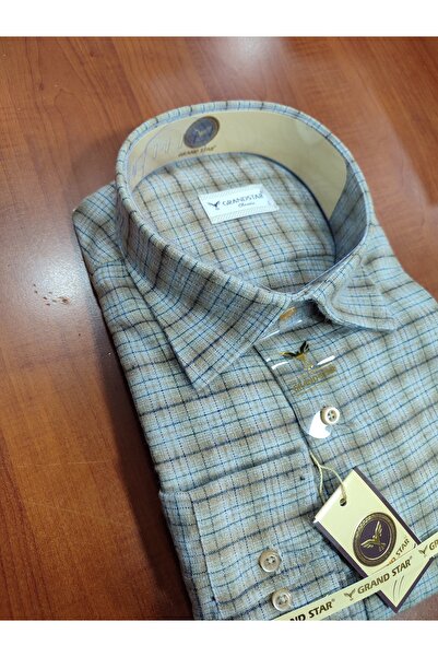 Grand Star 100% WOOL LONG SLEEVE POCKET CLASSIC WINTER MEN'S SHIRT