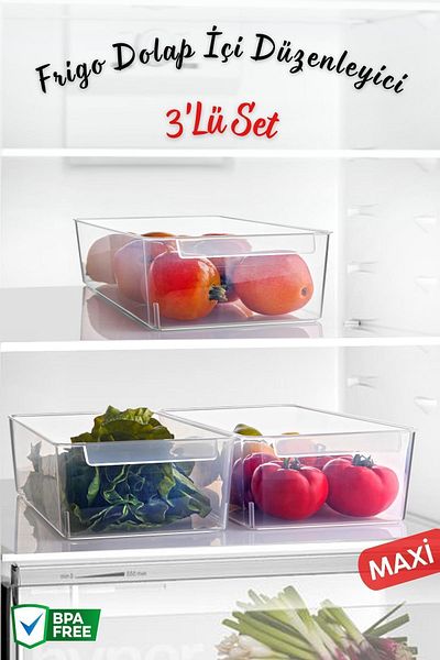 Nandy Home Frigo Maxi Refrigerator & Cabinet Organizer 3 Pieces