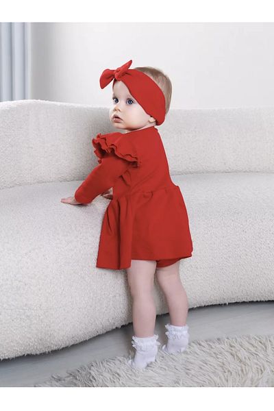 OTTO BABY 100% COTTON FRILLED COMBED COTTON DRESS