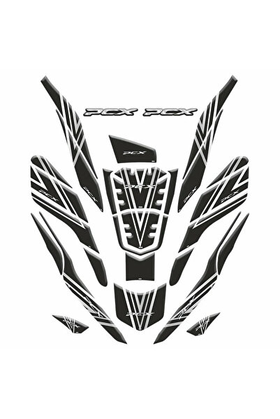 Gogo Honda PCX Tank Pad Full Set Kırmızı Siyah-Beyaz