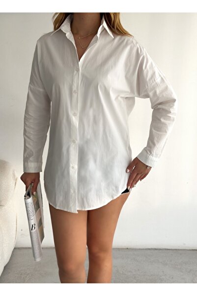 Bukamiss Női fehér Oversize hosszú alap ing